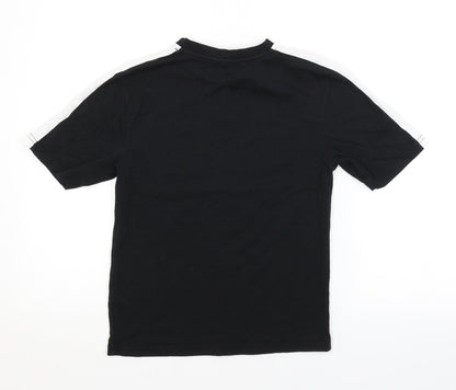 Back view of George boys’ black basic t-shirt, size 7-8, years