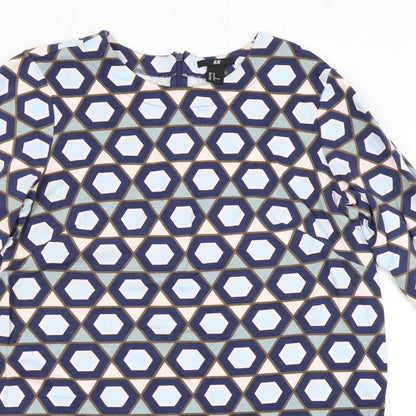 H&M Womens Multicoloured Argyle/Diamond  Jumper Dress  Size M