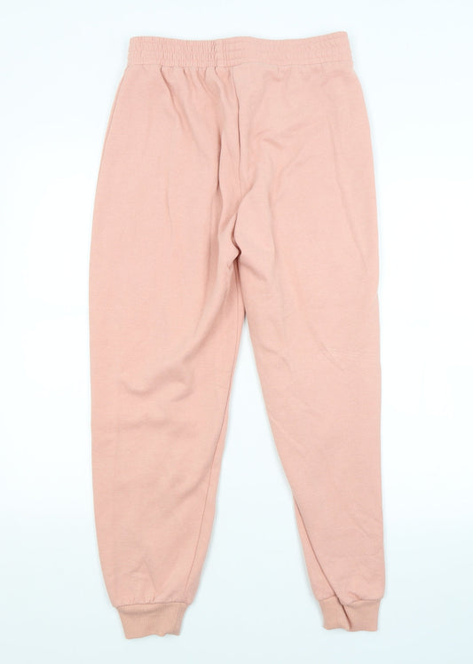 Womens UK Size S Topshop Regular Fit Sweatpants Pink Trousers
