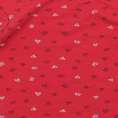 Preworn Girls Red Geometric  Pullover Sweatshirt Size 3-4 Years
