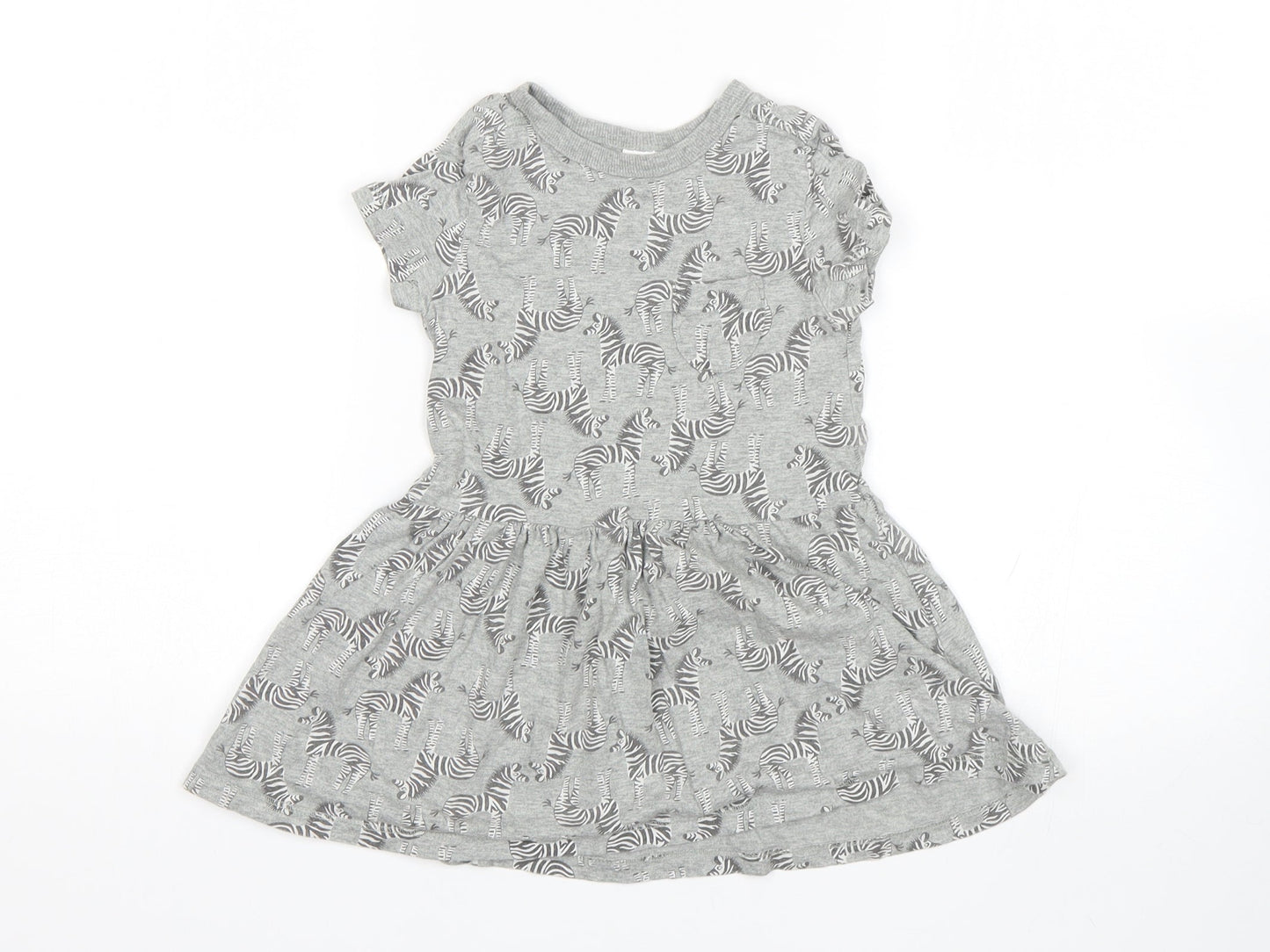 NEXT Girls Grey Animal Print  Fit & Flare  Size 18-24 Months