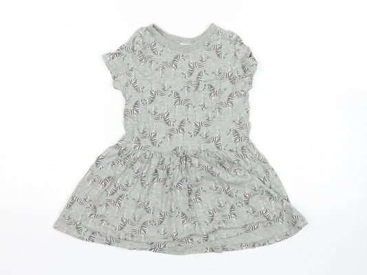 NEXT Girls Grey Animal Print  Fit & Flare  Size 18-24 Months