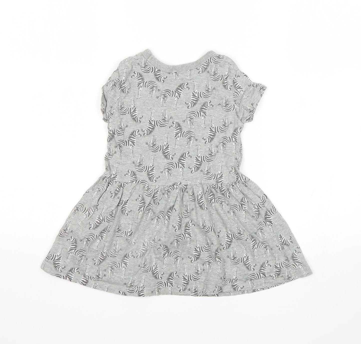 NEXT Girls Grey Animal Print  Fit & Flare  Size 18-24 Months
