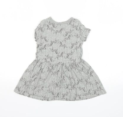 NEXT Girls Grey Animal Print  Fit & Flare  Size 18-24 Months