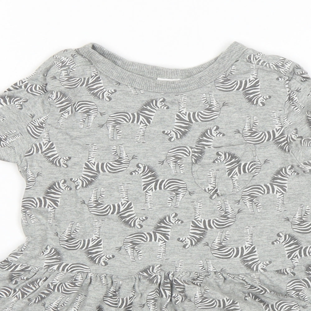 NEXT Girls Grey Animal Print  Fit & Flare  Size 18-24 Months