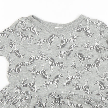 NEXT Girls Grey Animal Print  Fit & Flare  Size 18-24 Months