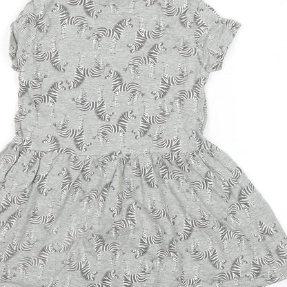 NEXT Girls Grey Animal Print  Fit & Flare  Size 18-24 Months