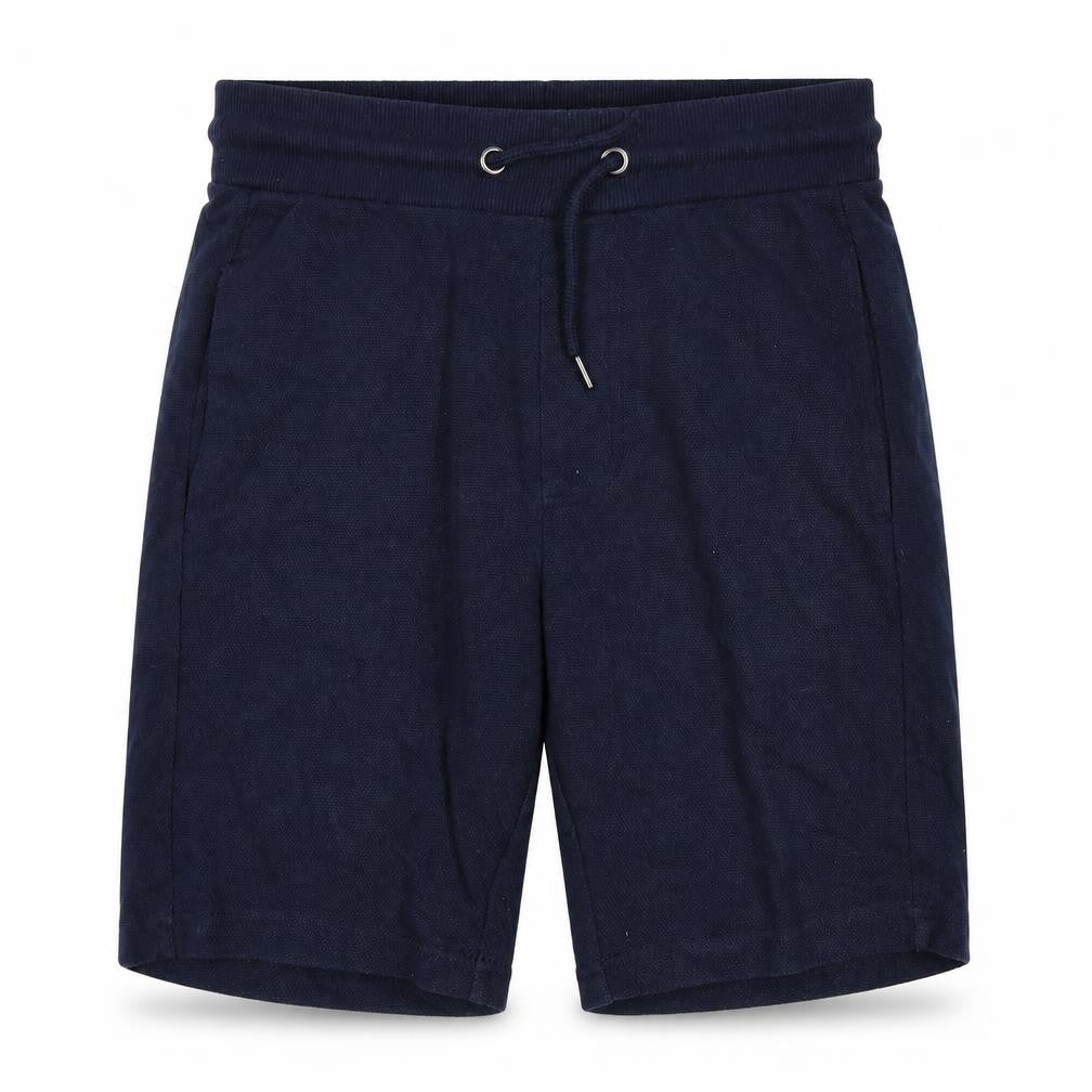 Front view of Primark boys’ blue sweat shorts, size XS