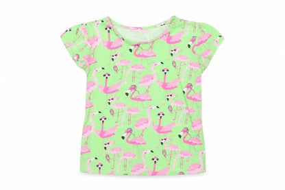 Front view of St Bernard girls’ multicoloured animal print basic t-shirt, size 7-8, years