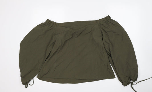 Womens UK Size L Vera & Lucy Green Basic Blouse