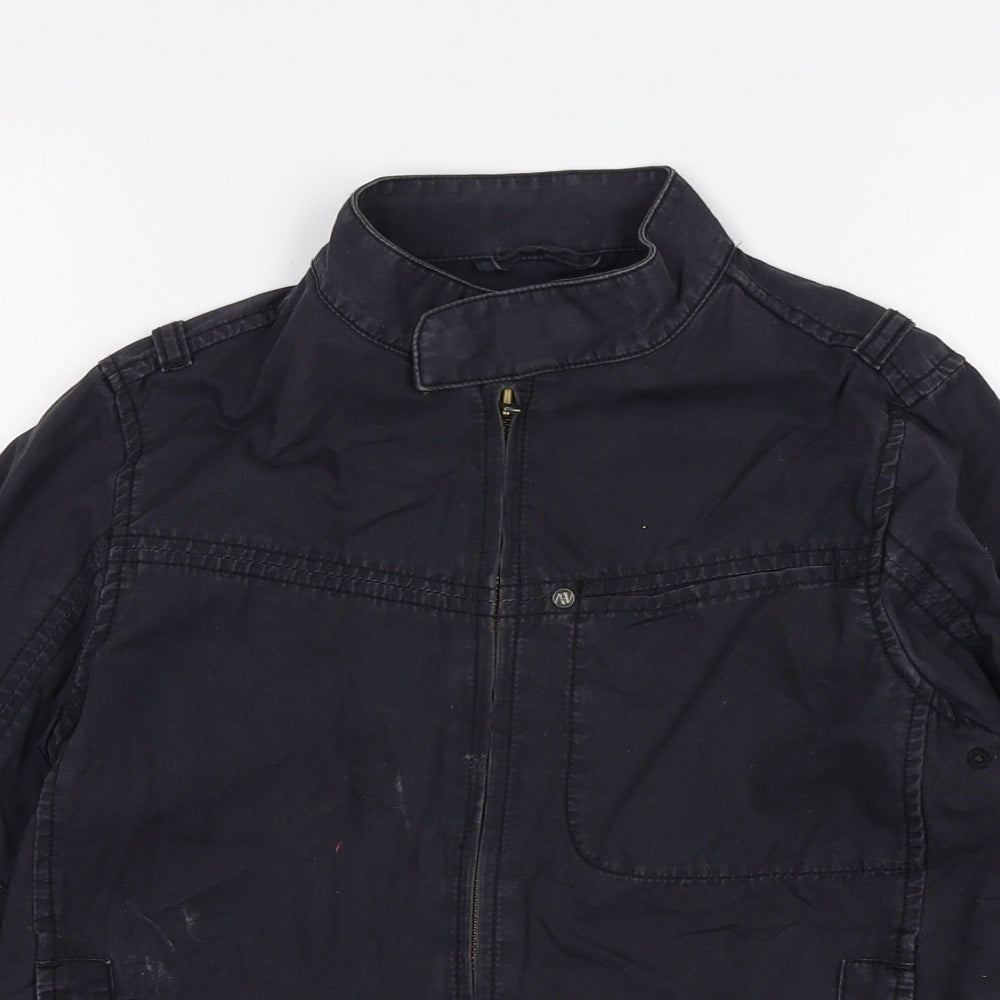 Close-up detail of Preworn boys’ blue jacket, size 9, years