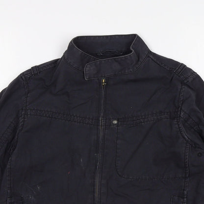 Close-up detail of Preworn boys’ blue jacket, size 9, years