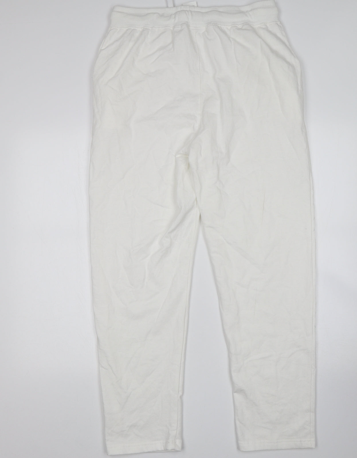 Womens UK Size L Preworn Regular Fit Sweatpants White Trousers