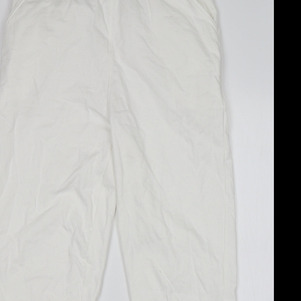 Womens UK Size L Preworn Regular Fit Sweatpants White Trousers