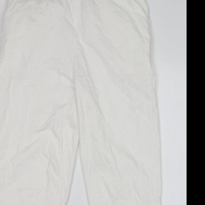 Womens UK Size L Preworn Regular Fit Sweatpants White Trousers