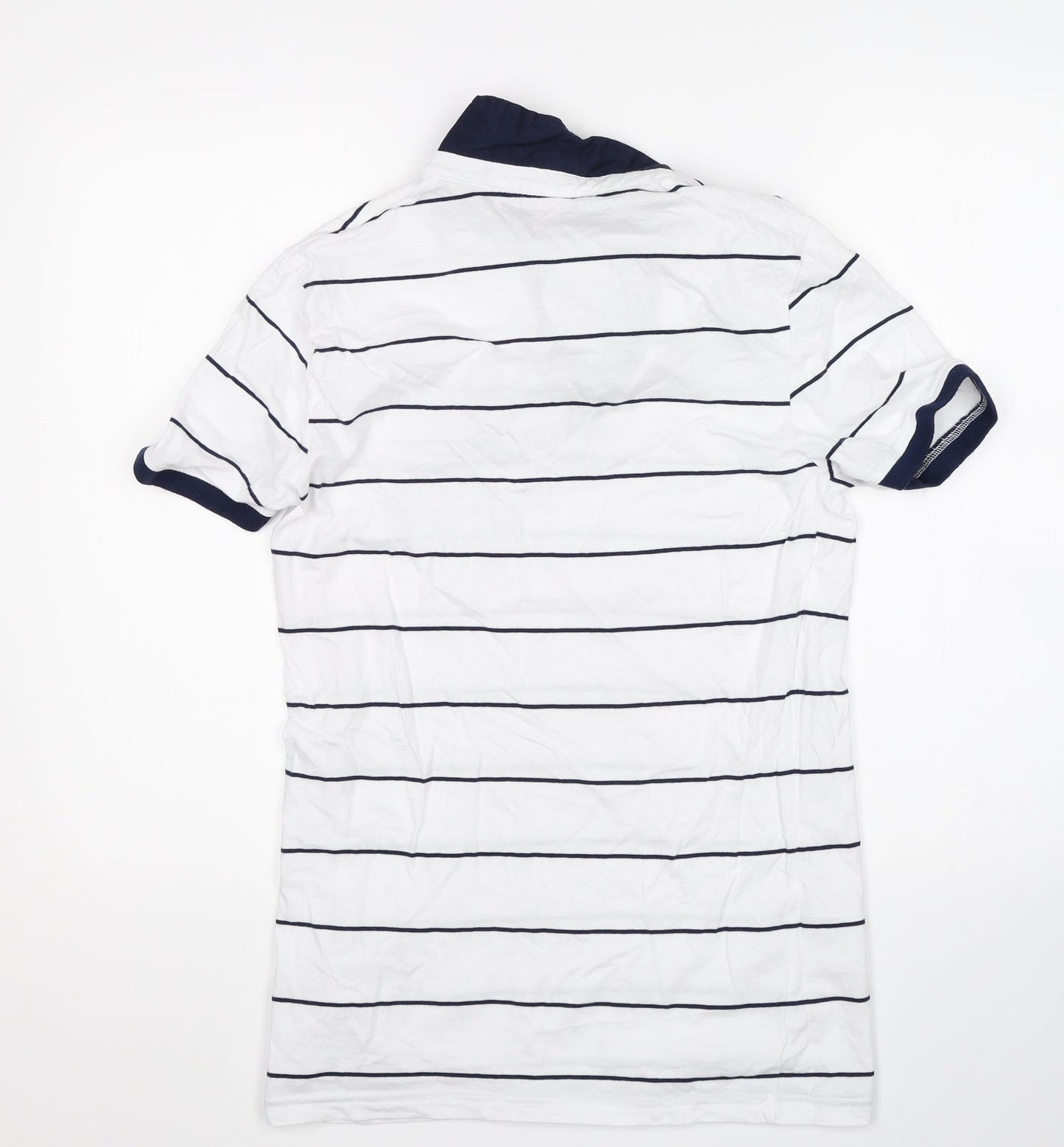 Lee Cooper Mens White Striped   Polo Size S