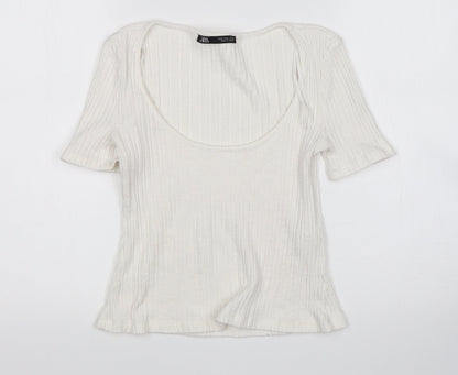 Womens UK Size S Zara White Pullover Jumper