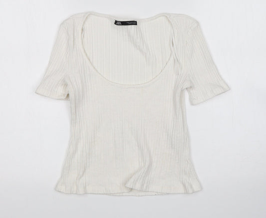 Womens UK Size S Zara White Pullover Jumper