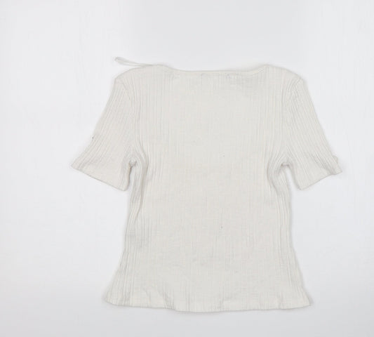 Womens UK Size S Zara White Pullover Jumper
