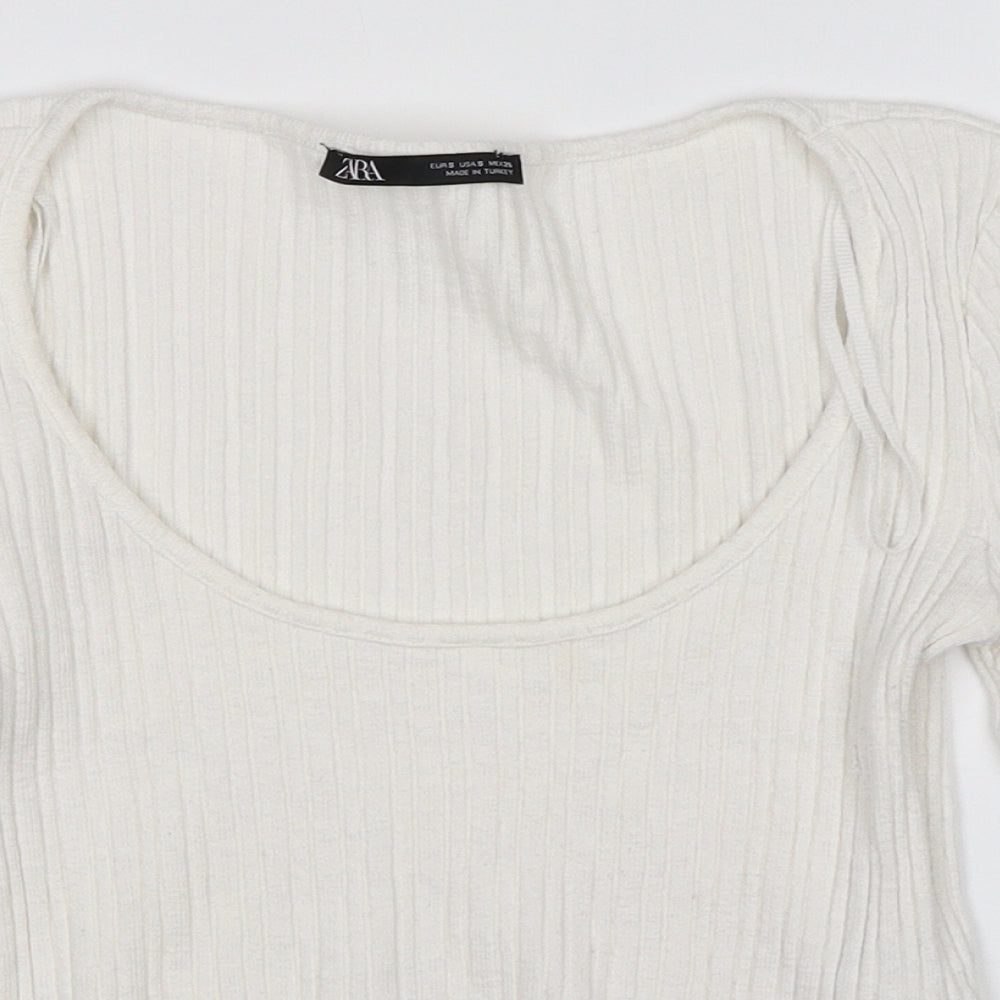 Womens UK Size S Zara White Pullover Jumper