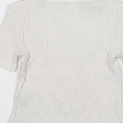 Womens UK Size S Zara White Pullover Jumper