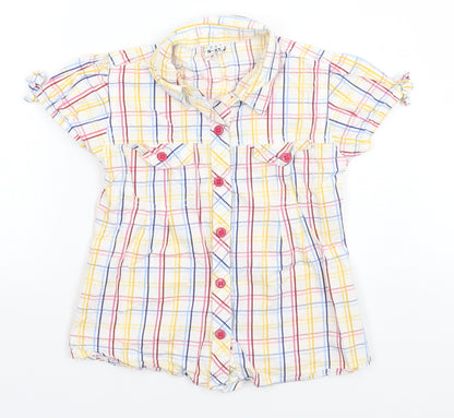 NEXT Girls Multicoloured Plaid  Basic Button-Up