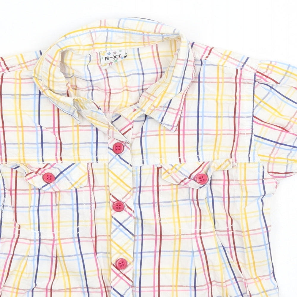 NEXT Girls Multicoloured Plaid  Basic Button-Up