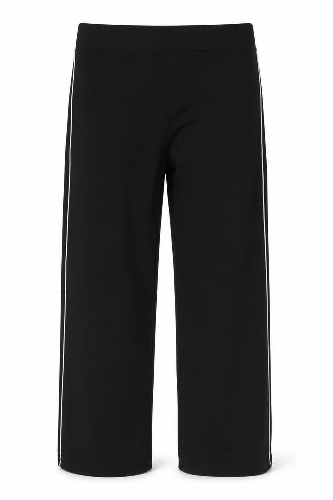 Front view of George men’s black trousers, size L, 28-inch leg
