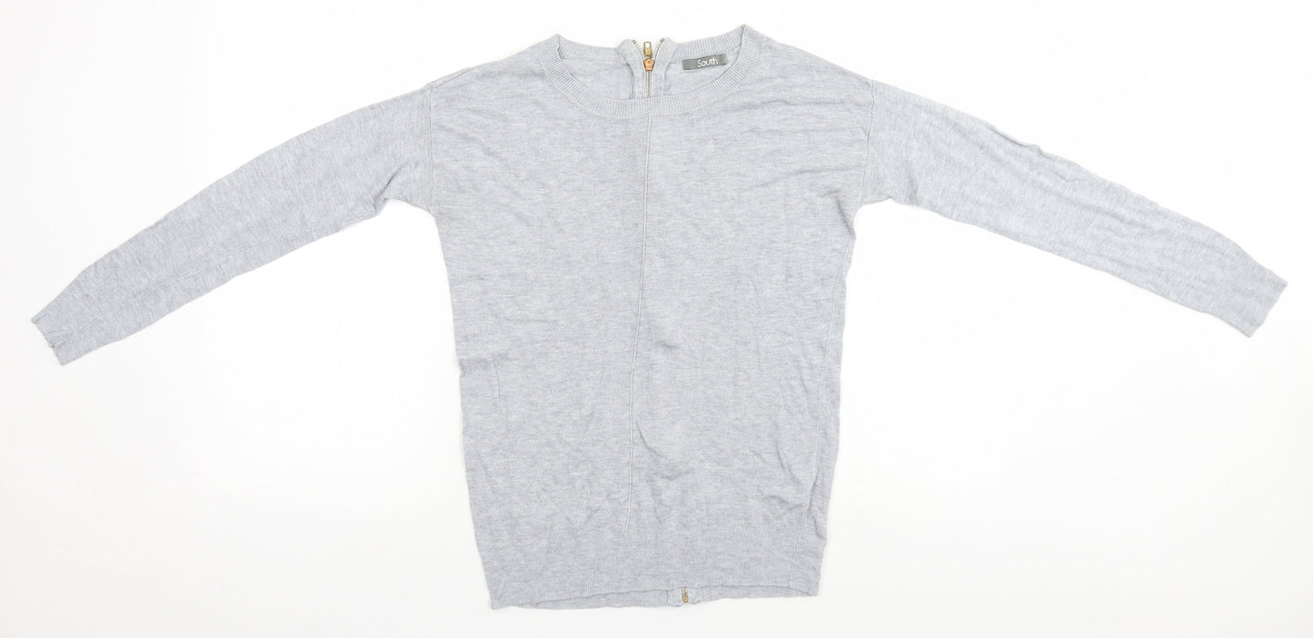 Womens UK Size 8 South Grey Full Zip Jumper