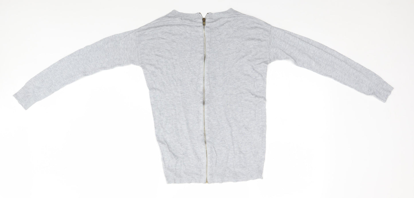 Womens UK Size 8 South Grey Full Zip Jumper