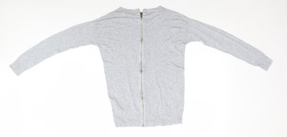 Womens UK Size 8 South Grey Full Zip Jumper