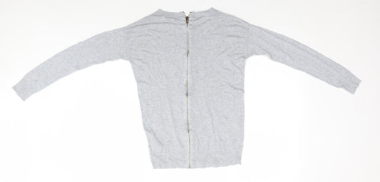 Womens UK Size 8 South Grey Full Zip Jumper