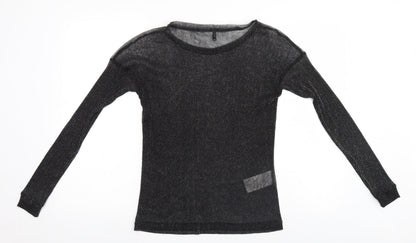 Womens UK Size M Only Black Basic Blouse