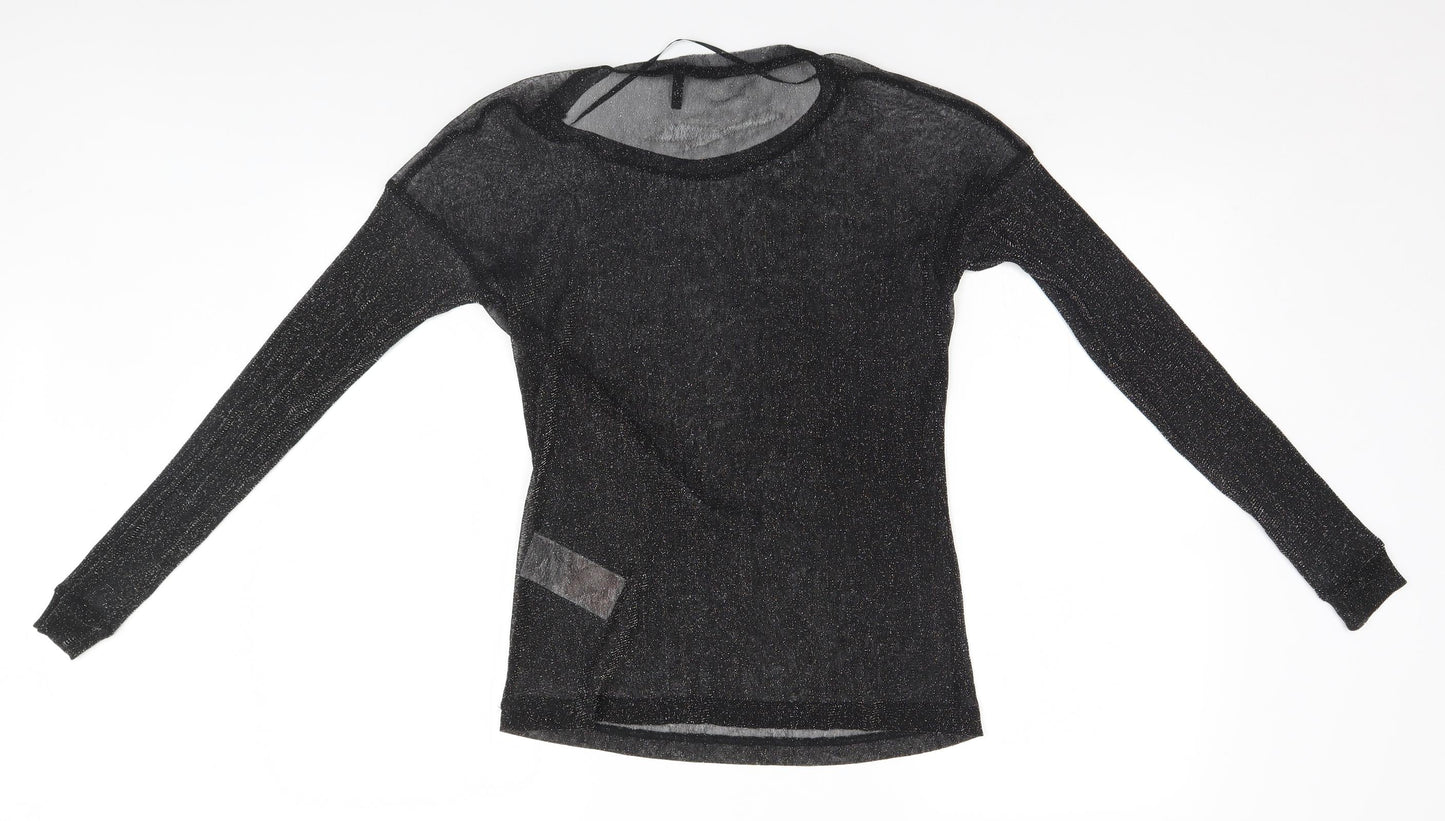 Womens UK Size M Only Black Basic Blouse