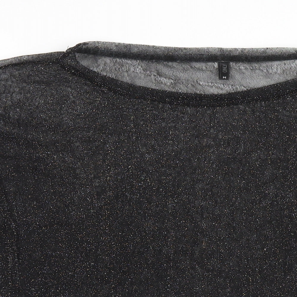 Womens UK Size M Only Black Basic Blouse