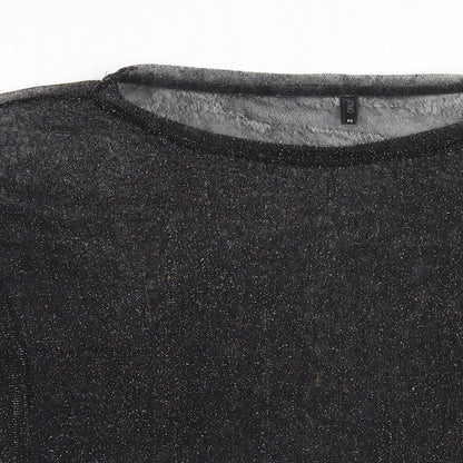 Womens UK Size M Only Black Basic Blouse