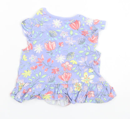 Nutmeg Baby Blue Floral  Skirt One-Piece Size 6-9 Months