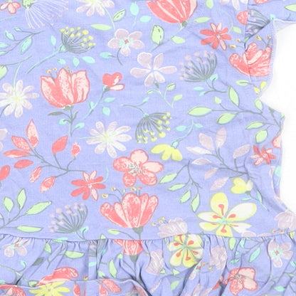 Nutmeg Baby Blue Floral  Skirt One-Piece Size 6-9 Months