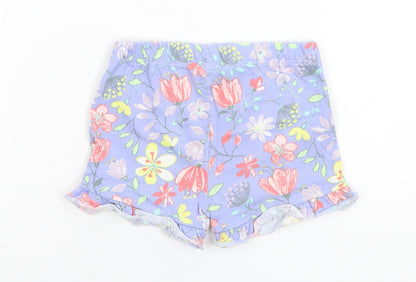 Nutmeg Girls Blue Floral  Sweatpants Trousers Size 6-9 Months