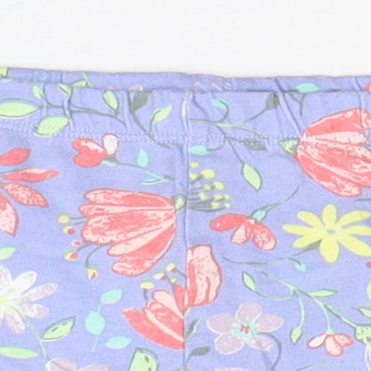 Nutmeg Girls Blue Floral  Sweatpants Trousers Size 6-9 Months