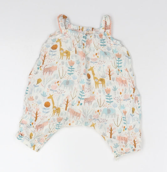 Front view of Tu Baby White Geometric Babygrow One-Piece, size 3-6, Months