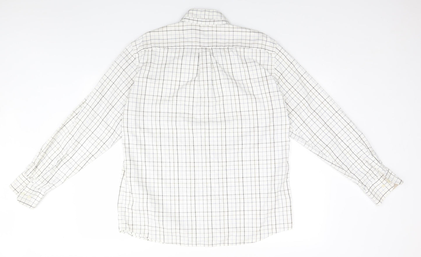 Mens UK Size M Blue Harbour White  Button-Up Long Sleeve Casual Shirt