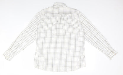 Mens UK Size M Blue Harbour White  Button-Up Long Sleeve Casual Shirt