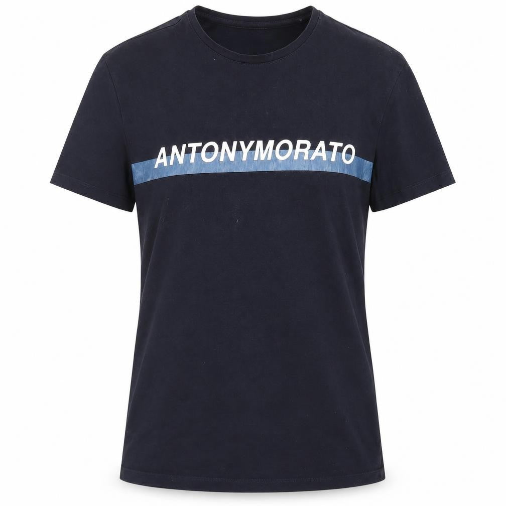 Front view of Antony Morato women’s blue basic t-shirt, size S