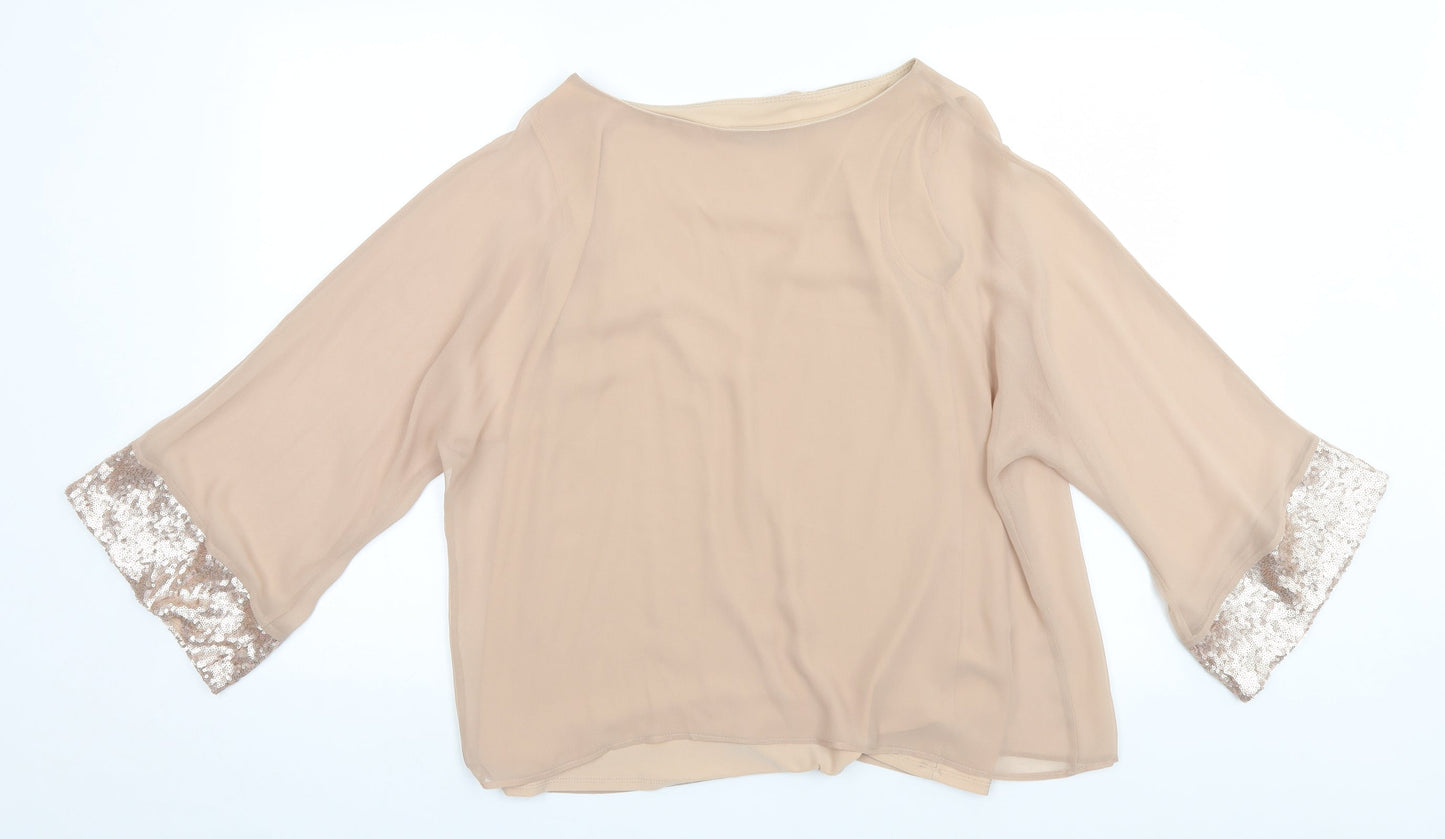 Womens UK Size 6 Wallis Brown Basic T-Shirt