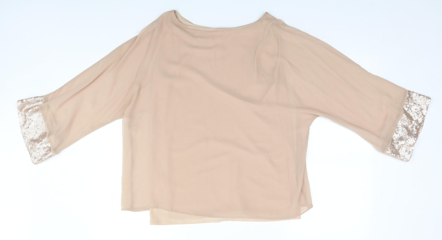 Womens UK Size 6 Wallis Brown Basic T-Shirt