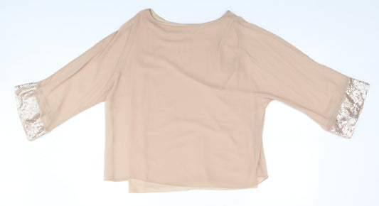 Womens UK Size 6 Wallis Brown Basic T-Shirt