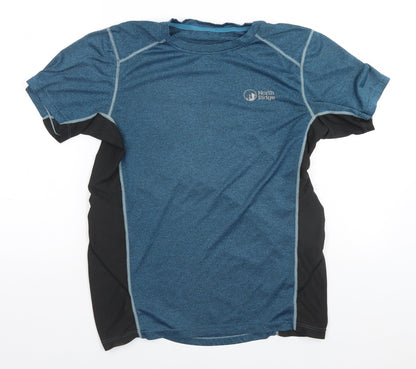 Front view of North Ridge men’s blue basic t-shirt