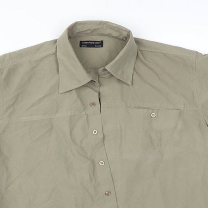 Mens UK Size S Cedar Wood State Green  Button-Up Short Sleeve Casual Shirt