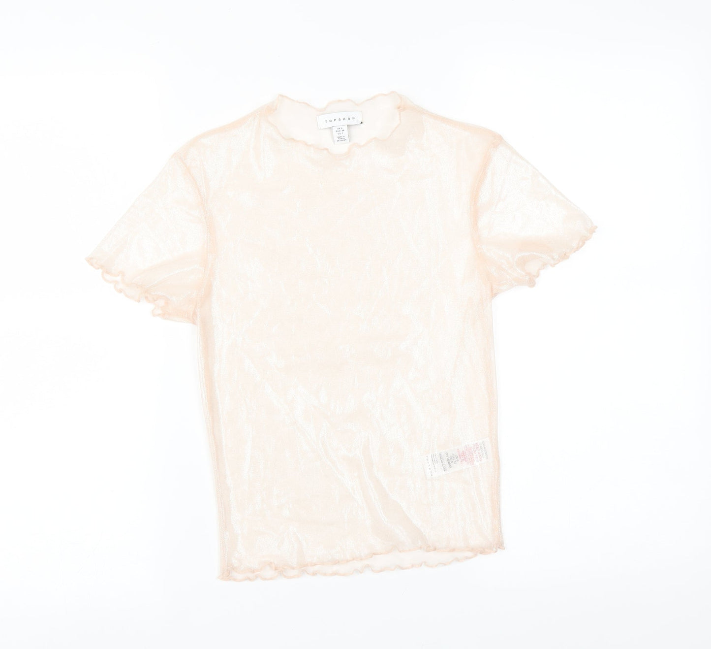 Womens UK Size 6 Topshop Pink Basic T-Shirt
